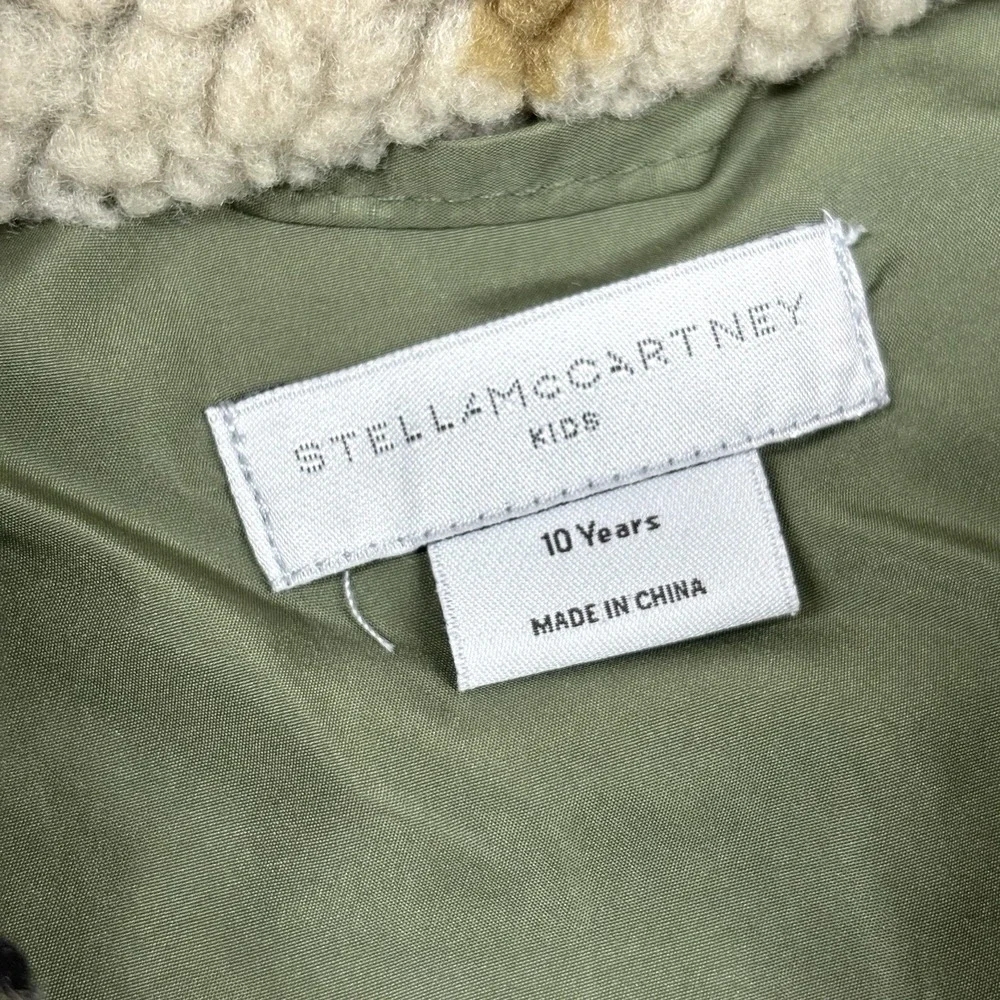 Stella McCartney Kids Camo Teddy Fleece Jacket‎ 10 Years Full Zip Pockets EUC